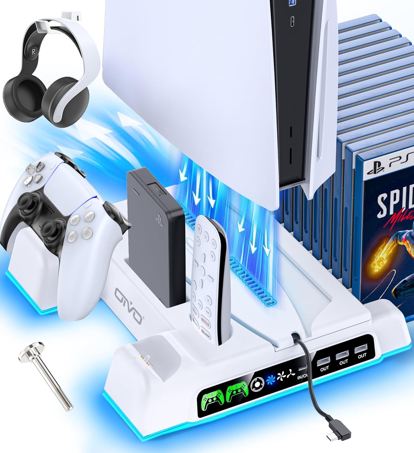 Station de refroidissement et de charge pour manettes PS5