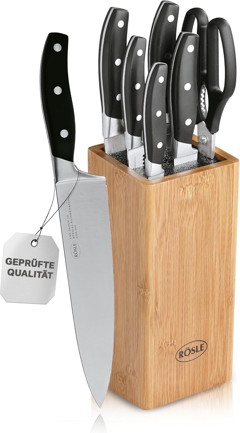 Set Couteaux Cuisine Bloc Bambou – Précision de Chef