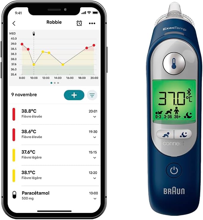 Thermomètre Infrarouge Médical Braun – Température Précise en 1 Seconde