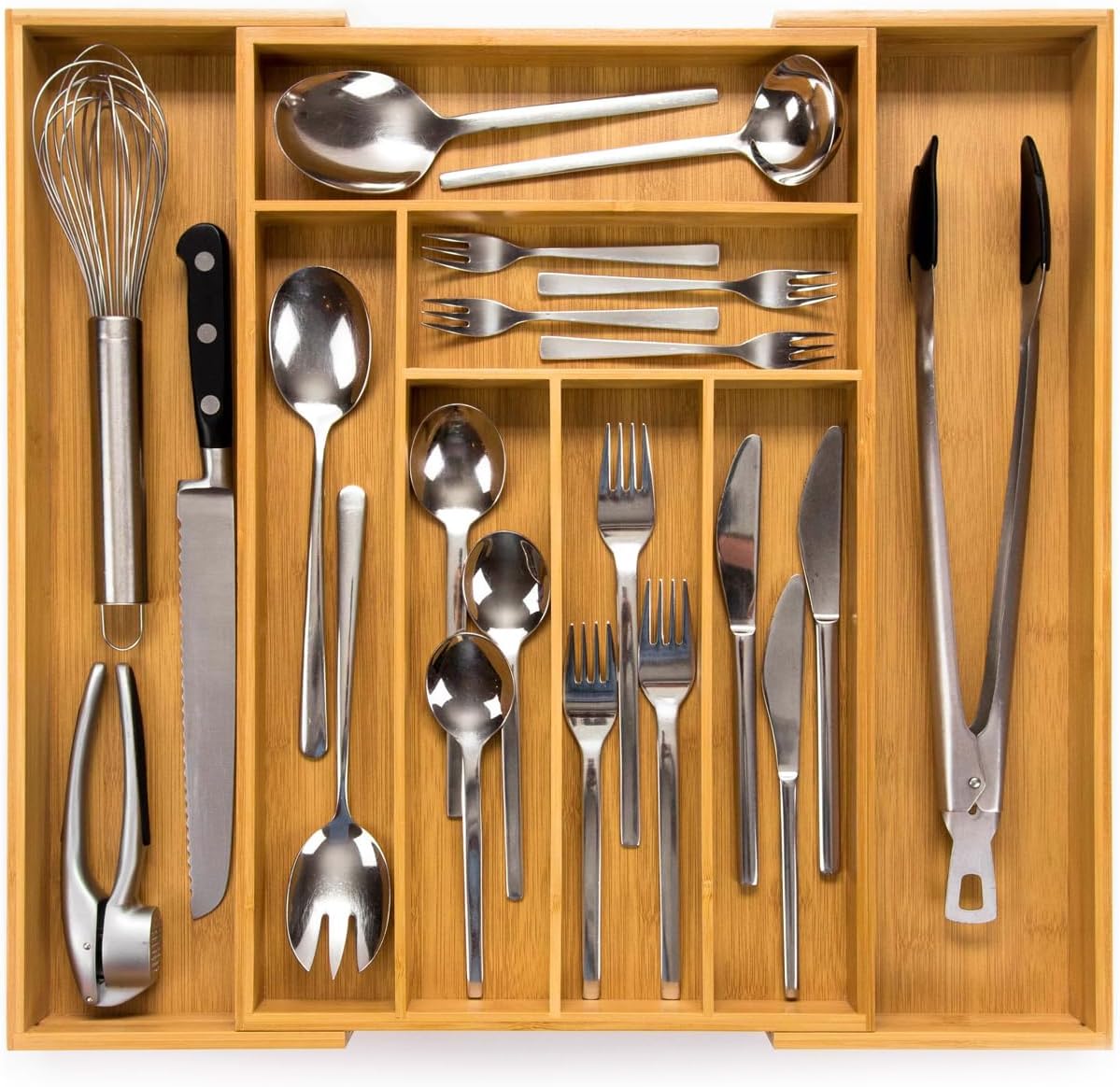 Organisateur Tiroir Cuisine Bambou – Rangement Élégant